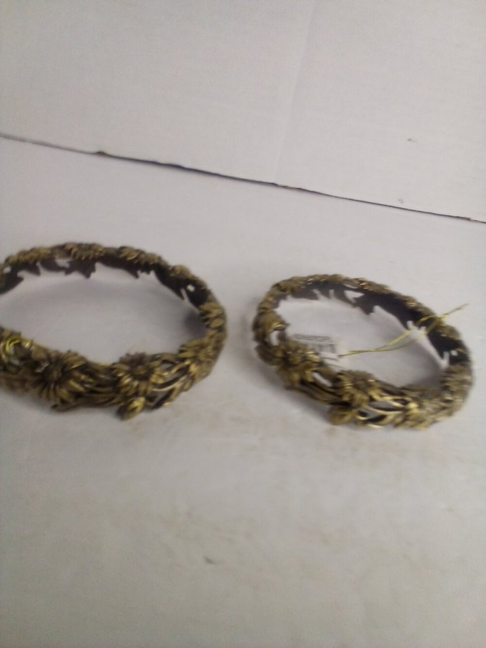 Yankee Candle 2 Wick Candle Lid Jar Topper Sunflower Brass Lot of 2